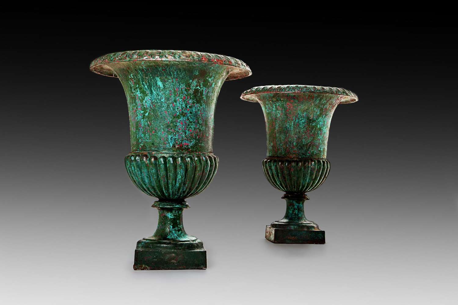 A pr of large 19th century classical urns