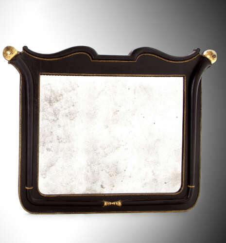 A fabulous pair of 19th century black and gold overmantel mirrors