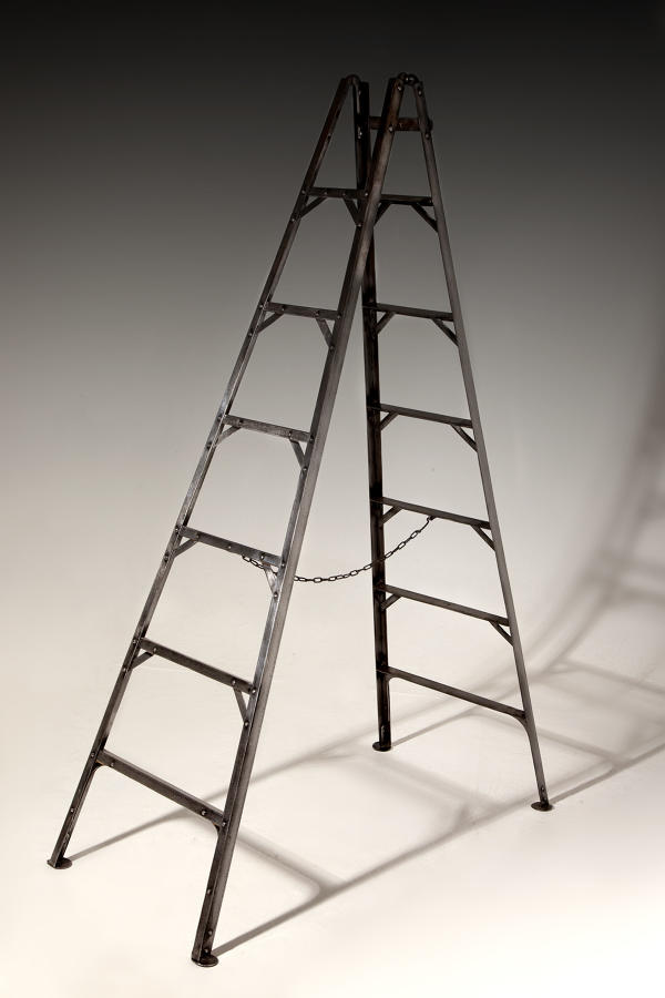 A rare set of early 19th century pruning/library ladders