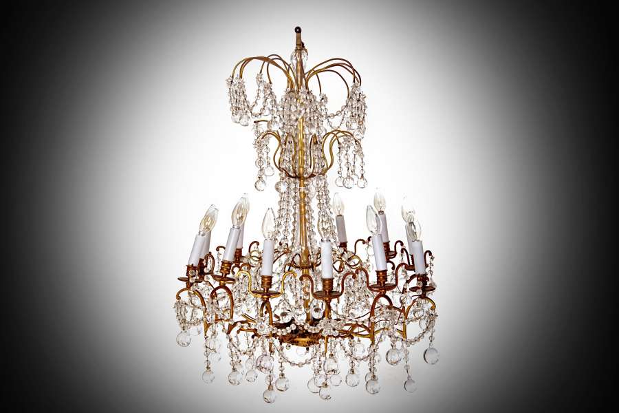 An early 19th century glass chandelier