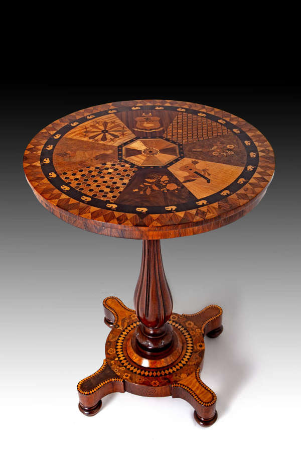 A rare early 19th century West Indian specimen wood table