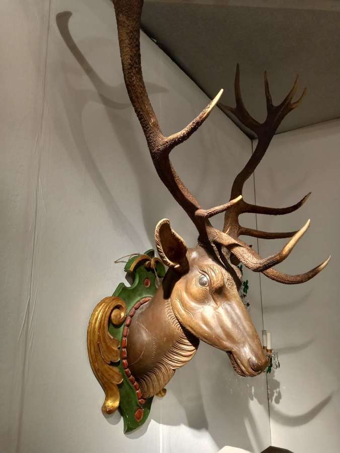 A Magnificent Imperial carved wooden Stag