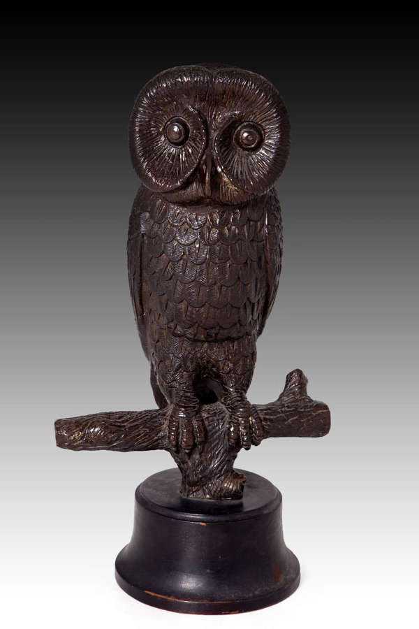 A late 19th century bronze owl