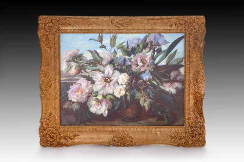 A 19th century pastel of flowers