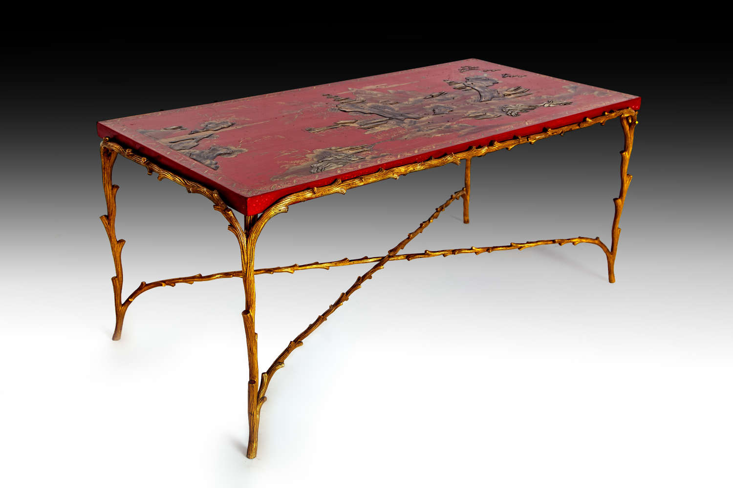 A rare mid 20th century Maison Jansen laquer table