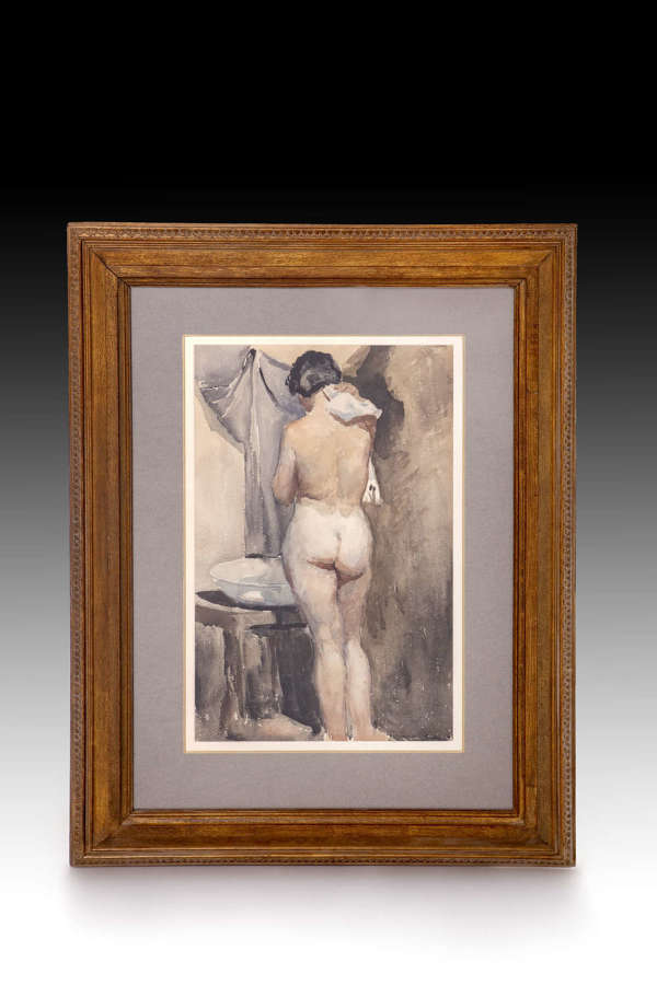 A early 20th century Swedish watercolour of a nude study