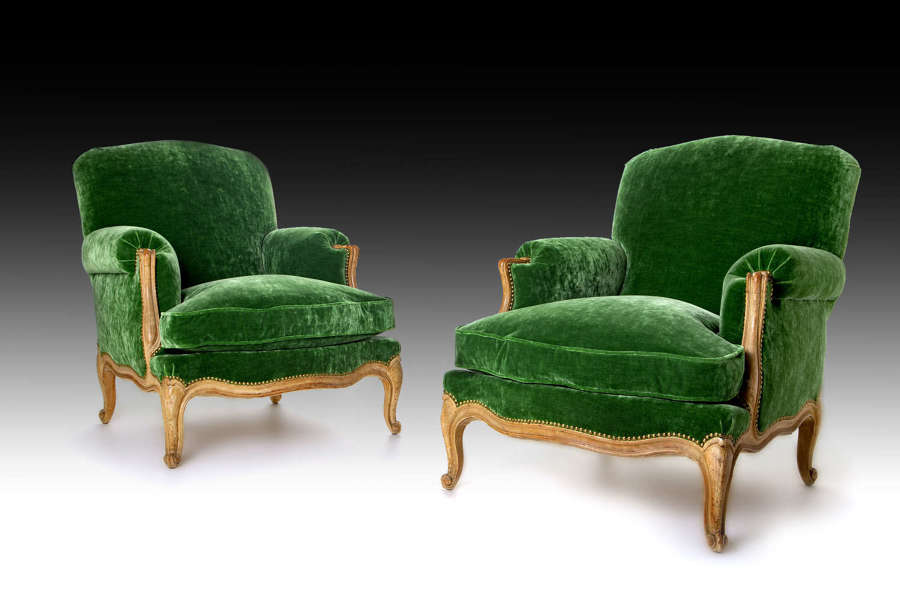 A pair of Maison Jansen Louis XV style armchairs