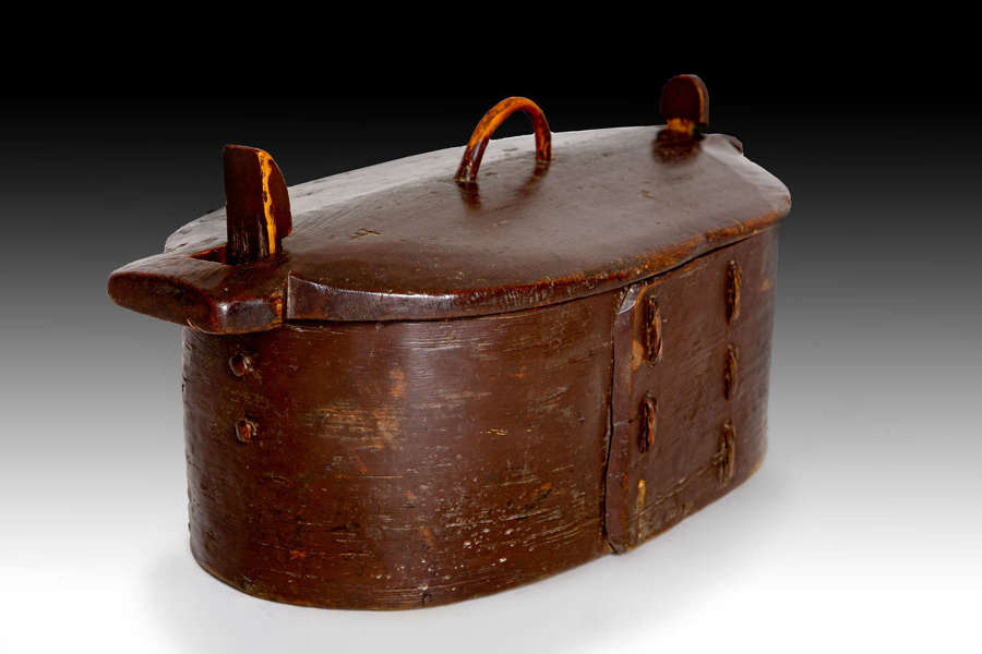 An early 19th century painted bentwood box
