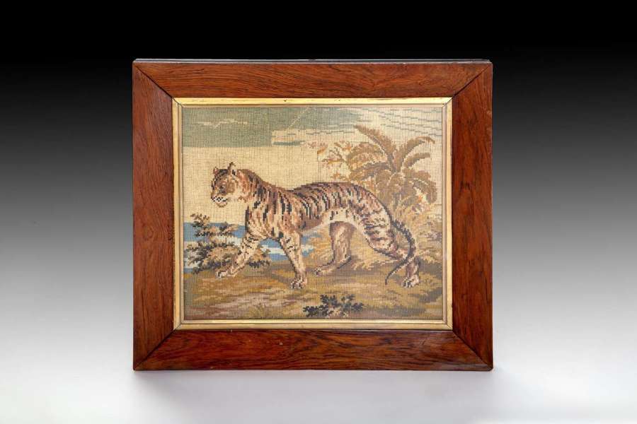 A 19th century needlework tiger