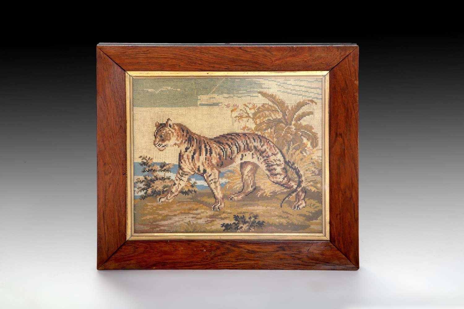 A 19th century needlework tiger