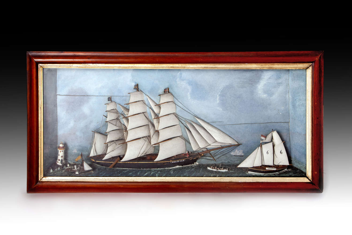 A fine mid 19th century ship diorama