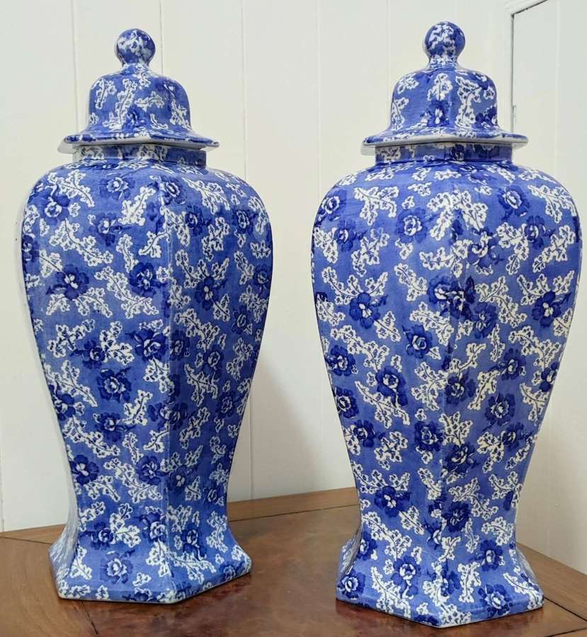 A pair of Leighton ware vases