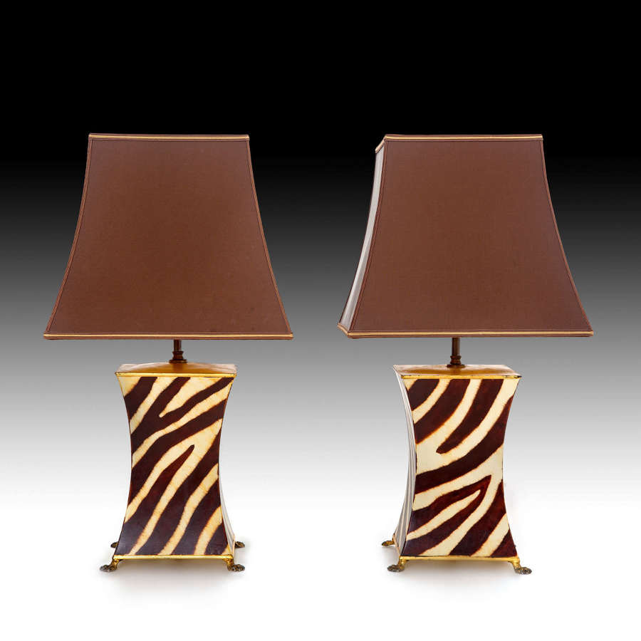 A pair of Tole lamps