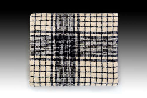 A fine Welsh narrow loom Tattersall blanket