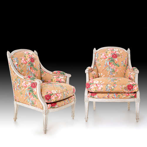 A pair of Louis XV1 armchairs