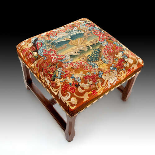 A large 19th century needlework stool