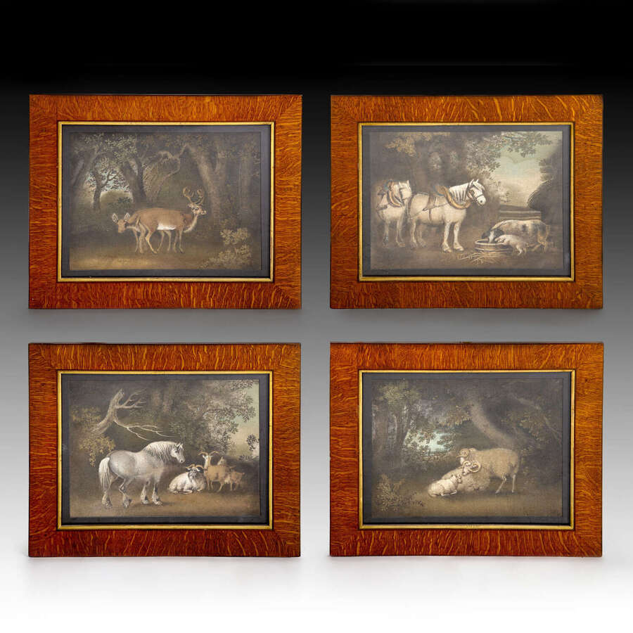 A rare set of sand paintings by Benjamin Zobel 1762-1830
