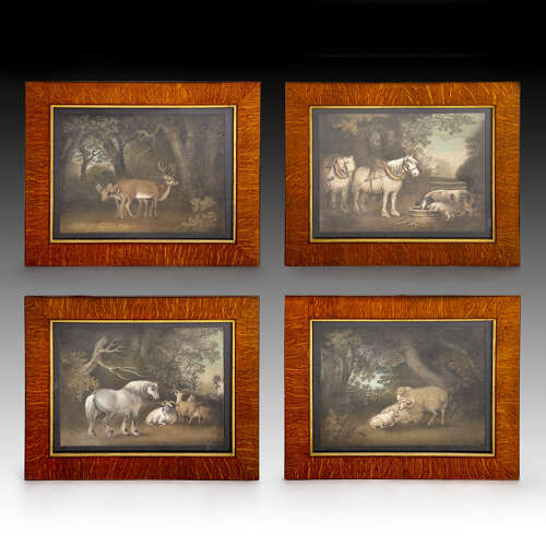 A rare set of sand paintings by Benjamin Zobel 1762-1830