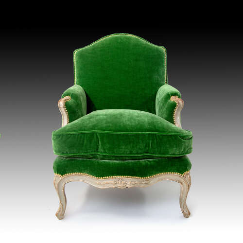 A pair of Louis XV bergere armchairs