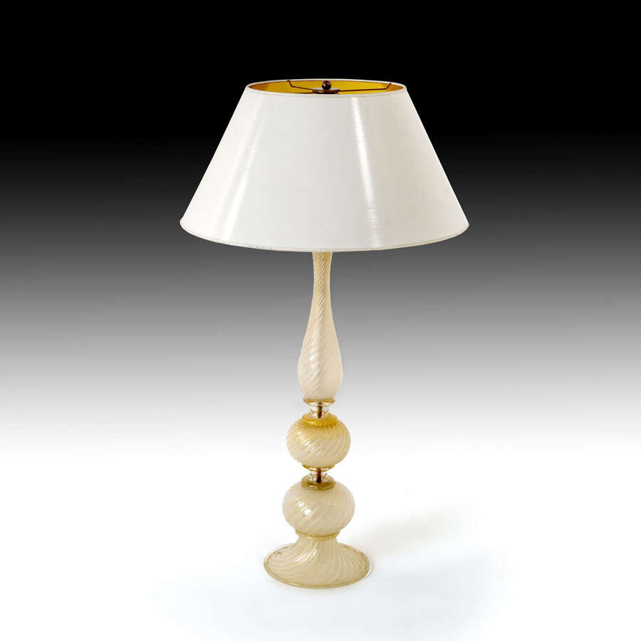 A large Venetain glass lamp