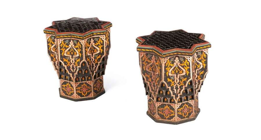 A pair of etoile tables