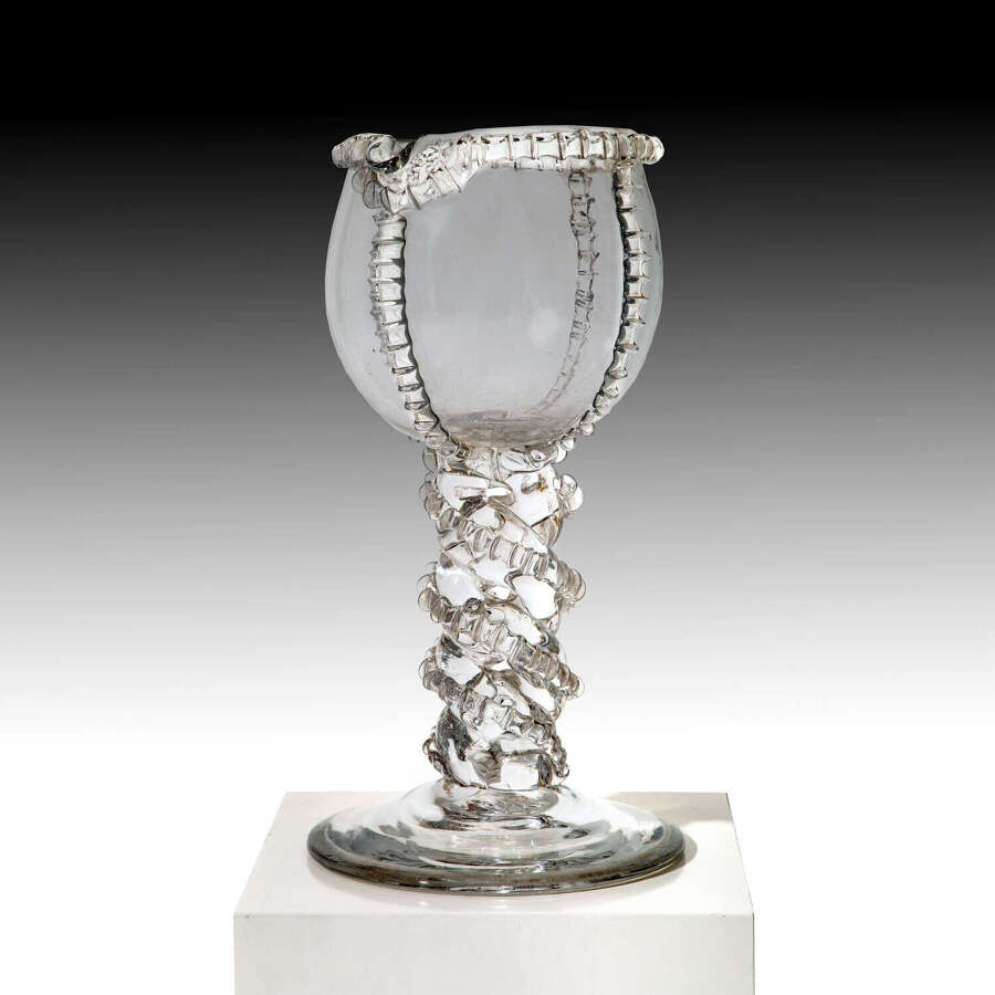 A oversize glass libation cup